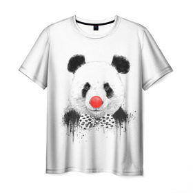 Мужская футболка 3D с принтом Панда в Белгороде, 100% полиэфир | прямой крой, круглый вырез горловины, длина до линии бедер | бант | китай | клоун | медведь | мишка | нос | панда