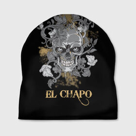 Шапка 3D с принтом El Chapo в Белгороде, 100% полиэстер | универсальный размер, печать по всей поверхности изделия | el chapo | глаза | скелет | тату | цветы | череп