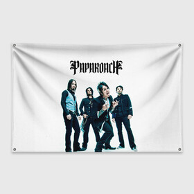 Флаг-баннер с принтом Paparoach 5 в Белгороде, 100% полиэстер | размер 67 х 109 см, плотность ткани — 95 г/м2; по краям флага есть четыре люверса для крепления | papa | papa roach | roach | альтернативный | группа | джекоби шэддикс | джерри хортон | метал | ню | нюметал | палермо | папа | папароач | папароч | роач | рок | роч | рэп | хард | хардрок | эсперанс