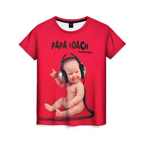 Женская футболка 3D с принтом Paparoach 7 в Белгороде, 100% полиэфир ( синтетическое хлопкоподобное полотно) | прямой крой, круглый вырез горловины, длина до линии бедер | papa roach | roach | папа роач | папароач | папароч | роач | роч