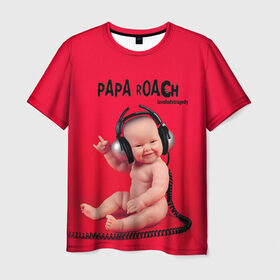 Мужская футболка 3D с принтом Paparoach 7 в Белгороде, 100% полиэфир | прямой крой, круглый вырез горловины, длина до линии бедер | papa roach | roach | папа роач | папароач | папароч | роач | роч