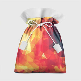 Подарочный 3D мешок с принтом Низкополигональная текстура в Белгороде, 100% полиэстер | Размер: 29*39 см | Тематика изображения на принте: lowpoly | желтый красный | оранжевый | полигон | полигоны | текстура