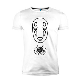 Мужская футболка премиум с принтом безликий в Белгороде, 92% хлопок, 8% лайкра | приталенный силуэт, круглый вырез ворота, длина до линии бедра, короткий рукав | Тематика изображения на принте: anime | ghost | унесённые призраками