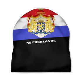 Шапка 3D с принтом Флаг и герб Нидерланды в Белгороде, 100% полиэстер | универсальный размер, печать по всей поверхности изделия | амстердам | голландия | европа