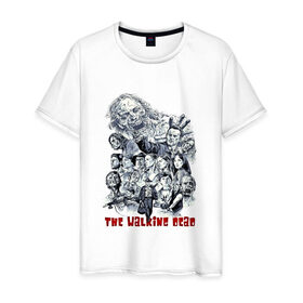 Мужская футболка хлопок с принтом The Walking Dead в Белгороде, 100% хлопок | прямой крой, круглый вырез горловины, длина до линии бедер, слегка спущенное плечо. | 