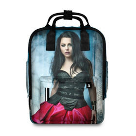 Женский рюкзак 3D с принтом Evanescence в Белгороде, 100% полиэстер | лямки с регулируемой длиной, сверху ручки, чтобы рюкзак нести как сумку. Основное отделение закрывается на молнию, как и внешний карман. Внутри два дополнительных кармана, один из которых закрывается на молнию. По бокам два дополнительных кармашка, куда поместится маленькая бутылочка
 | Тематика изображения на принте: evanescence | fallen | the open door | джен маджура | иванесенс | тим маккорд | трой маклоухорн | уилл хант | эванесенс | эми ли