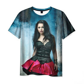 Мужская футболка 3D с принтом Evanescence в Белгороде, 100% полиэфир | прямой крой, круглый вырез горловины, длина до линии бедер | evanescence | fallen | the open door | джен маджура | иванесенс | тим маккорд | трой маклоухорн | уилл хант | эванесенс | эми ли