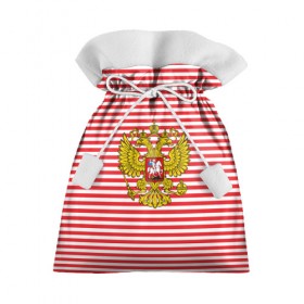 Подарочный 3D мешок с принтом Тельняшка ВВ и герб РФ в Белгороде, 100% полиэстер | Размер: 29*39 см | красный | полосатый