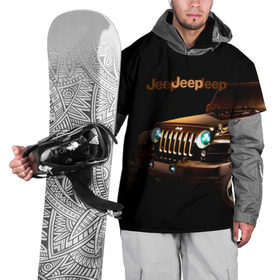 Накидка на куртку 3D с принтом Jeep в Белгороде, 100% полиэстер |  | brand | car | chrysler | jeep | logo | usa | автомобиль | джип | крайслер | логотип | марка | сша
