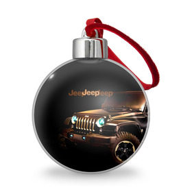 Ёлочный шар с принтом Jeep в Белгороде, Пластик | Диаметр: 77 мм | brand | car | chrysler | jeep | logo | usa | автомобиль | джип | крайслер | логотип | марка | сша