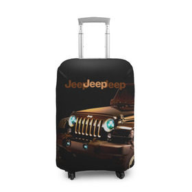 Чехол для чемодана 3D с принтом Jeep в Белгороде, 86% полиэфир, 14% спандекс | двустороннее нанесение принта, прорези для ручек и колес | brand | car | chrysler | jeep | logo | usa | автомобиль | джип | крайслер | логотип | марка | сша