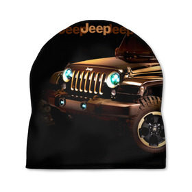 Шапка 3D с принтом Jeep в Белгороде, 100% полиэстер | универсальный размер, печать по всей поверхности изделия | brand | car | chrysler | jeep | logo | usa | автомобиль | джип | крайслер | логотип | марка | сша