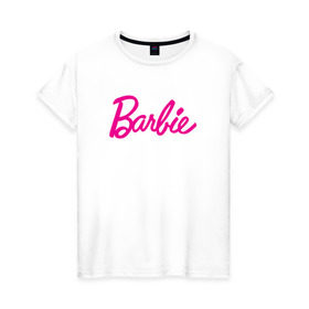Женская футболка хлопок с принтом Барби 3 в Белгороде, 100% хлопок | прямой крой, круглый вырез горловины, длина до линии бедер, слегка спущенное плечо | Тематика изображения на принте: barbie | барби | девочка | девушка | кукла