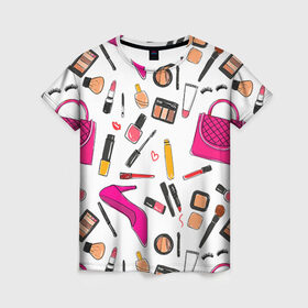 Женская футболка 3D с принтом Барби 9 в Белгороде, 100% полиэфир ( синтетическое хлопкоподобное полотно) | прямой крой, круглый вырез горловины, длина до линии бедер | barbie | барби | девочка | девушка | кукла