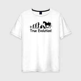 Женская футболка хлопок Oversize с принтом Настоящая эволюция в Белгороде, 100% хлопок | свободный крой, круглый ворот, спущенный рукав, длина до линии бедер
 | ветеринар | ветеринария | ветеринарный врач | кошка | лошадь | собака | эволюция