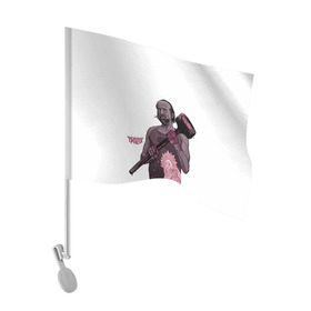 Флаг для автомобиля с принтом ЧерноБог в Белгороде, 100% полиэстер | Размер: 30*21 см | Тематика изображения на принте: американские боги | бог зла | молот | чернобог