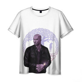 Мужская футболка 3D с принтом Тень в Белгороде, 100% полиэфир | прямой крой, круглый вырез горловины, длина до линии бедер | Тематика изображения на принте: shadow moon | американские боги | тень лун