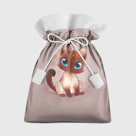 Подарочный 3D мешок с принтом Киска в Белгороде, 100% полиэстер | Размер: 29*39 см | Тематика изображения на принте: взгляд | глаза | киска | кот | котёнок | кошка | лапа | след | хвост