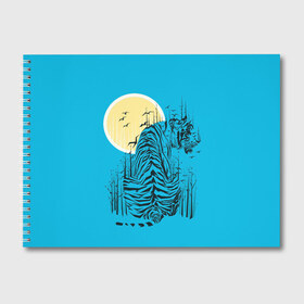 Альбом для рисования с принтом тигр в Белгороде, 100% бумага
 | матовая бумага, плотность 200 мг. | арт | бамбук | восток | графика | живопись | китай | луна | небо | ночь | полосы | птицы | рисунок | творчество | хищник | япония