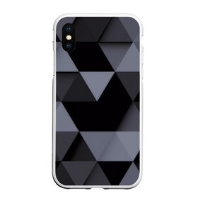 Чехол для iPhone XS Max матовый с принтом Геометрия в Белгороде, Силикон | Область печати: задняя сторона чехла, без боковых панелей | 3d | abstract | gray | lowpoly | polygon | triangle | абстракция | геометрия | полигоны | треугольники