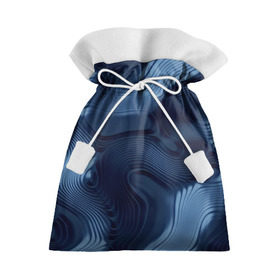 Подарочный 3D мешок с принтом Lullaby blue в Белгороде, 100% полиэстер | Размер: 29*39 см | Тематика изображения на принте: волны | синий | темный