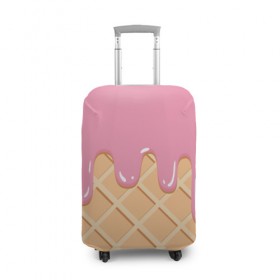 Чехол для чемодана 3D с принтом Я Клубничный Рожок в Белгороде, 86% полиэфир, 14% спандекс | двустороннее нанесение принта, прорези для ручек и колес | ваниль | вафля | вкус | вкусно | вкусняшка | десерт | жара | капли | клубника | лед | лето | молоко | мороженка | мороженое | пломбир | принт | рожок | сладость | шоколад | эскимо