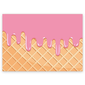 Поздравительная открытка с принтом Я Клубничный Рожок в Белгороде, 100% бумага | плотность бумаги 280 г/м2, матовая, на обратной стороне линовка и место для марки
 | ваниль | вафля | вкус | вкусно | вкусняшка | десерт | жара | капли | клубника | лед | лето | молоко | мороженка | мороженое | пломбир | принт | рожок | сладость | шоколад | эскимо
