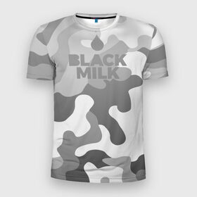 Мужская футболка 3D спортивная с принтом Black Milk Серый Камуфляж в Белгороде, 100% полиэстер с улучшенными характеристиками | приталенный силуэт, круглая горловина, широкие плечи, сужается к линии бедра | black milk | camo | camouflage | gray | pattern | камо | кмуфляж | серый | узор | черное молоко
