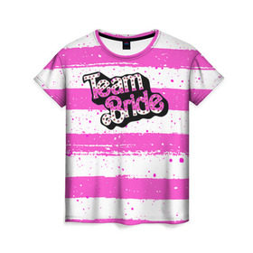 Женская футболка 3D с принтом Team Bride Барби в Белгороде, 100% полиэфир ( синтетическое хлопкоподобное полотно) | прямой крой, круглый вырез горловины, длина до линии бедер | badgirl | barbie | beach party | beaches | bride | crew | girl | girlfriends | henparty | pink | power | princess | real girls | superbride | team | девичник | для влюбленных | для подруг | замуж | море | невеста | отдых | пляж | пляжная вечеринка | подру
