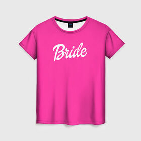 Женская футболка 3D с принтом Барби Bride в Белгороде, 100% полиэфир ( синтетическое хлопкоподобное полотно) | прямой крой, круглый вырез горловины, длина до линии бедер | badgirl | barbie | beach party | beaches | bride | crew | girl | girlfriends | henparty | pink | power | princess | real girls | superbride | team | девичник | для влюбленных | для подруг | замуж | море | невеста | отдых | пляж | пляжная вечеринка | подру
