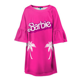 Детское платье 3D с принтом Barbie пальмы в Белгороде, 100% полиэстер | прямой силуэт, чуть расширенный к низу. Круглая горловина, на рукавах — воланы | badgirl | barbie | beach party | beaches | bride | crew | girl | girlfriends | henparty | pink | power | princess | real girls | superbride | team | девичник | для влюбленных | для подруг | замуж | море | невеста | отдых | пляж | пляжная вечеринка | подру
