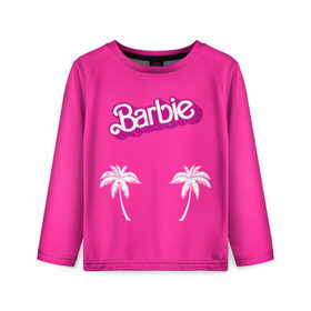 Детский лонгслив 3D с принтом Barbie пальмы в Белгороде, 100% полиэстер | длинные рукава, круглый вырез горловины, полуприлегающий силуэт
 | badgirl | barbie | beach party | beaches | bride | crew | girl | girlfriends | henparty | pink | power | princess | real girls | superbride | team | девичник | для влюбленных | для подруг | замуж | море | невеста | отдых | пляж | пляжная вечеринка | подру