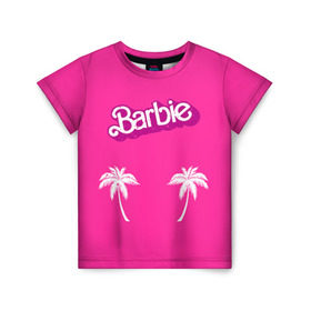Детская футболка 3D с принтом Barbie пальмы в Белгороде, 100% гипоаллергенный полиэфир | прямой крой, круглый вырез горловины, длина до линии бедер, чуть спущенное плечо, ткань немного тянется | Тематика изображения на принте: badgirl | barbie | beach party | beaches | bride | crew | girl | girlfriends | henparty | pink | power | princess | real girls | superbride | team | девичник | для влюбленных | для подруг | замуж | море | невеста | отдых | пляж | пляжная вечеринка | подру