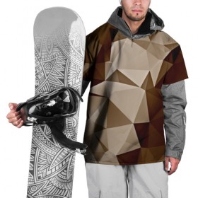 Накидка на куртку 3D с принтом Brown geometry в Белгороде, 100% полиэстер |  | abstraction | геометрия | грани | полигоны | текстура | треугольники