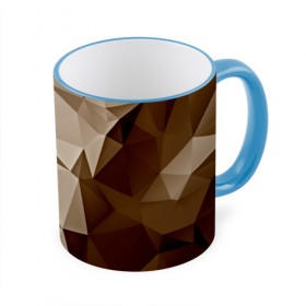 Кружка 3D с принтом Brown geometry в Белгороде, керамика | ёмкость 330 мл | abstraction | геометрия | грани | полигоны | текстура | треугольники