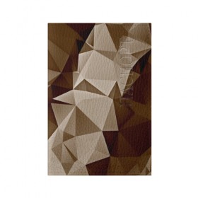 Обложка для паспорта матовая кожа с принтом Brown geometry в Белгороде, натуральная матовая кожа | размер 19,3 х 13,7 см; прозрачные пластиковые крепления | Тематика изображения на принте: abstraction | геометрия | грани | полигоны | текстура | треугольники