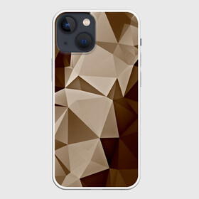 Чехол для iPhone 13 mini с принтом Brown geometry в Белгороде,  |  | abstraction | геометрия | грани | полигоны | текстура | треугольники