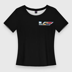 Женская футболка 3D Slim с принтом Cadillac в Белгороде,  |  | brand | cadillac | car | logo | motorcycle | sign | автомобиль | знак | кадилак | логотип | марка | мотоцикл
