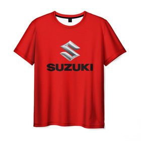 Мужская футболка 3D с принтом Suzuki в Белгороде, 100% полиэфир | прямой крой, круглый вырез горловины, длина до линии бедер | марка | машина | сузуки | япония