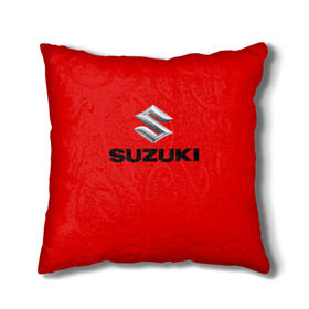 Подушка 3D с принтом Suzuki в Белгороде, наволочка – 100% полиэстер, наполнитель – холлофайбер (легкий наполнитель, не вызывает аллергию). | состоит из подушки и наволочки. Наволочка на молнии, легко снимается для стирки | марка | машина | сузуки | япония