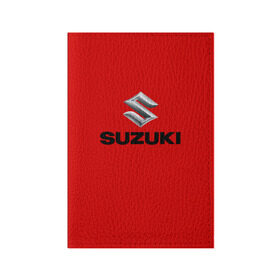 Обложка для паспорта матовая кожа с принтом Suzuki в Белгороде, натуральная матовая кожа | размер 19,3 х 13,7 см; прозрачные пластиковые крепления | Тематика изображения на принте: марка | машина | сузуки | япония