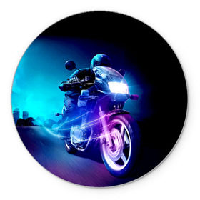 Коврик круглый с принтом Мотоциклист в Белгороде, резина и полиэстер | круглая форма, изображение наносится на всю лицевую часть | city | light | motocross | motorcycle | motorcyclist | night | silhouette | speed | город | мотокросс | мотоцикл | мотоциклист | ночь | свет | силуэт | скорость
