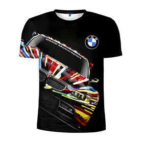 Мужская футболка 3D спортивная с принтом BMW в Белгороде, 100% полиэстер с улучшенными характеристиками | приталенный силуэт, круглая горловина, широкие плечи, сужается к линии бедра | bmw | авто | бмв | магина | марка