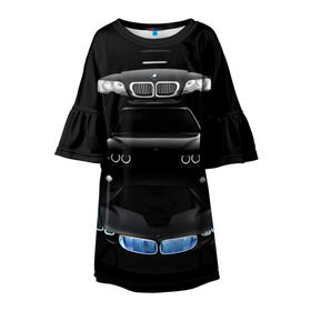Детское платье 3D с принтом BMW в Белгороде, 100% полиэстер | прямой силуэт, чуть расширенный к низу. Круглая горловина, на рукавах — воланы | Тематика изображения на принте: bmw | авто | бмв | магина | марка