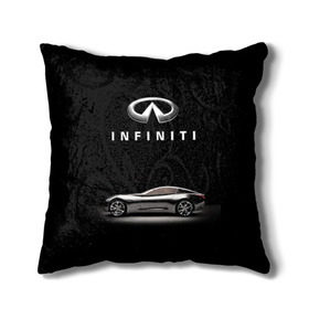 Подушка 3D с принтом Infiniti в Белгороде, наволочка – 100% полиэстер, наполнитель – холлофайбер (легкий наполнитель, не вызывает аллергию). | состоит из подушки и наволочки. Наволочка на молнии, легко снимается для стирки | Тематика изображения на принте: авто | инфинити | марка | машина