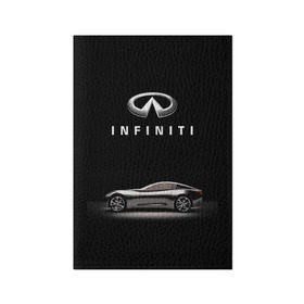 Обложка для паспорта матовая кожа с принтом Infiniti в Белгороде, натуральная матовая кожа | размер 19,3 х 13,7 см; прозрачные пластиковые крепления | Тематика изображения на принте: авто | инфинити | марка | машина