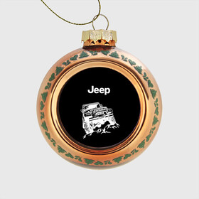 Стеклянный ёлочный шар с принтом Jeep в Белгороде, Стекло | Диаметр: 80 мм | Тематика изображения на принте: автомобиль | джип | марка | машина