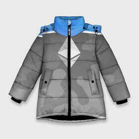 Зимняя куртка для девочек 3D с принтом Black Milk Ethereum - Эфириум в Белгороде, ткань верха — 100% полиэстер; подклад — 100% полиэстер, утеплитель — 100% полиэстер. | длина ниже бедра, удлиненная спинка, воротник стойка и отстегивающийся капюшон. Есть боковые карманы с листочкой на кнопках, утяжки по низу изделия и внутренний карман на молнии. 

Предусмотрены светоотражающий принт на спинке, радужный светоотражающий элемент на пуллере молнии и на резинке для утяжки. | black milk | ethereum | etherium | litecoin | крипта | крипто | криптовалюта | лайткоин | майнер | майнинг | эфир