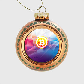 Стеклянный ёлочный шар с принтом Биткоин - Bitcoin Geometria в Белгороде, Стекло | Диаметр: 80 мм | Тематика изображения на принте: bitcoin | coin | crypto | geometria | polygon | биткоин | геометрия | коин | криптовалюта | полигон