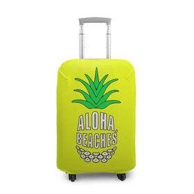 Чехол для чемодана 3D с принтом Aloha, Beaches! в Белгороде, 86% полиэфир, 14% спандекс | двустороннее нанесение принта, прорези для ручек и колес | aloha | beaches | bride | ананас | девичник | невеста | пляж | пляжная вечеринка | тропики | фрукты